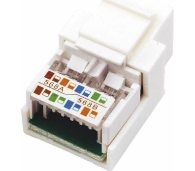 REXANT Модуль Keystone Jack RJ-45(8P8C) розеточный, CAT 5e неэкранированный, белый
