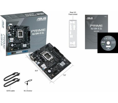 Материнская плата ASUS Материнская плата PRIME H610M-R-SI, Socket LGA 1700, Intel H610, mATX, Ret (White Box)