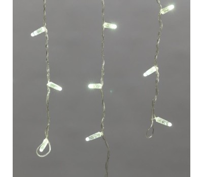 NEON-NIGHT Гирлянда светодиодная Бахрома (Айсикл) 4,8х0,6м 176 LED БЕЛЫЙ прозрачный ПВХ IP65 эффект мерцания 230В нужен блок 303-500-1
