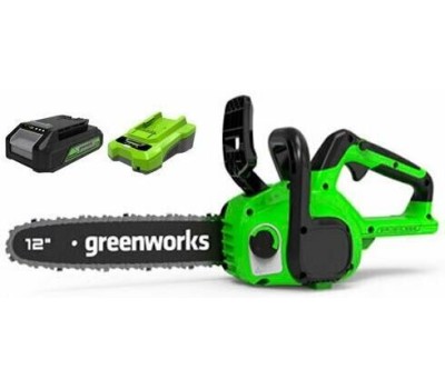 Цепная пила GREENWORKS Цепная пила GD24CS30K2, аккумуляторная, 24В, 2Ач, с одним аккумулятором [2007007ua]