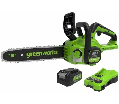 Цепная пила GREENWORKS Цепная пила GD24CS30K2, аккумуляторная, 24В, 2Ач, с одним аккумулятором [2007007ua]