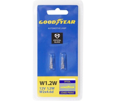 Лампа светодиодная GOODYEAR Автолампа GY W1.2W 12V 1.2W W2x4.6d (блистер: к-т 2шт)