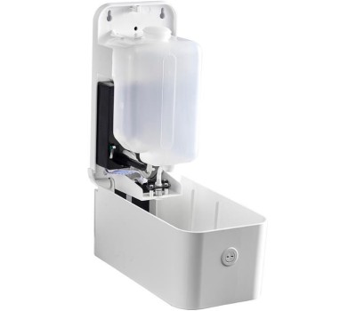 GFmark - Дозатор СЕНСОРНЫЙ, для жидкого мыла, прямоугольный корпус, пластик АБС, с полоской, 1000 мл, цвет БЕЛЫЙ. 729