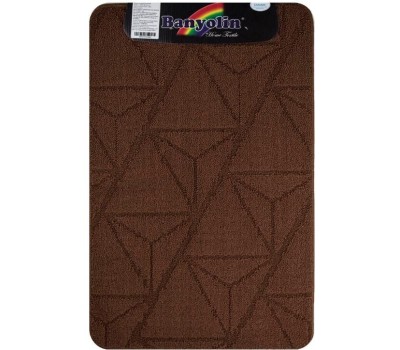 САНАКС - Коврик в ванную КРОСС-ЛООП,одинарный, КОРИЧНЕВЫЙ,однотонный, 500х800 мм,100% полиэстер 00844