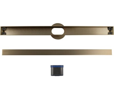 САНАКС - Трап 400х32 мм, нержавеющая сталь, линейный, вертикальный, щелевой, с сухим затвором, цвет матовое ЗОЛОТО. 40033G