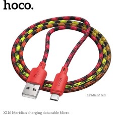 Кабель HOCO (6942007650809) X116m для micro USB , 1 м, Gradient Red