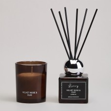 Набор ароматический LEFARD 605-122 LUXURY VELVET ROSE&OUD свеча в стакане 6*7,5см и диффузор 70мл