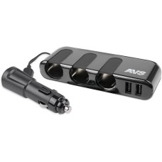 Разветвитель AVS CS319U 12/24 (на 3 выхода+2 USB)