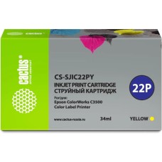 Картридж CACTUS Картридж CS-SJIC22PY, C33S020604, желтый пигментный / CS-SJIC22PY