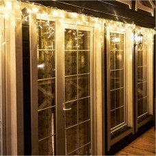 NEON-NIGHT Гирлянда светодиодная Бахрома (Айсикл) 4,8х0,6м 152 LED ТЕПЛЫЙ БЕЛЫЙ белый ПВХ IP65 постоянное свечение 230В нужен блок 303-500-1