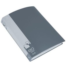 БЮРОКРАТ Папка -BPV80GREY, 80шт вкладышей, A4, пластик, 0.8мм, серый