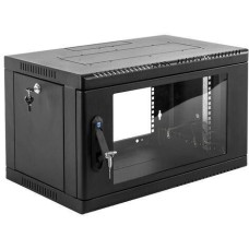 Электроника / Телекоммуникационные шкафы ЦМО Шкаф коммутационный ШРН-9.500-9005 настенный, стеклянная передняя дверь, 9U, 600x346x529 мм