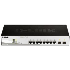 коммутатор D-LINK Коммутатор DGS-1210-08P/G3A Настраиваемый L2 коммутатор с 8 портами 10/100/1000Base-T и 2 портами 1000Base-X SFP (8 портов PoE 802.3af/at, PoE-бюджет 65 Вт)
