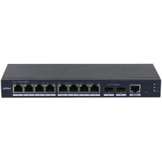 Коммутатор DAHUA DH-SG4010-2F 10-портовый управляемый коммутатор, уровень L2, 8xRJ45 1Gb, 2xSFP 1Gb uplink, коммутация 20 Гбит/с, MAC-таблица 8К, металл