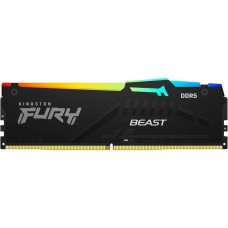 KINGSTON Память DDR5 16GB 6400MHz KF564C32BBEA-16 Fury Beast RGB RTL Gaming PC5-51200 CL32 DIMM 288-pin 1.4В single rank с радиатором Ret