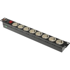 LANMASTER Блок распределения питания LAN-EP19-8P/S-1.8M гор.размещ. 8xSchuko базовые 10A Schuko 1.8м