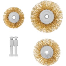 MATRIX Набор щеток для дрели, 3 шт, 3 плоские, 50-63-75 мм, со шпильками, металлические 74490