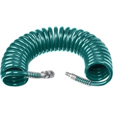 KRAFTOOL 10 м, 8 х 12 мм, 15 бар, воздушный спиральный шланг с фитингами рапид (06590-10)