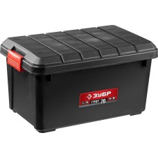 ЗУБР ГРОТ-70, 610 х 370 х 330 мм, 70 л, усиленный ящик-контейнер с крышкой (38184-24)