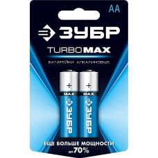 ЗУБР TURBO-MAX, АА х 2, 1.5 В, алкалиновая батарейка (59206-2C)