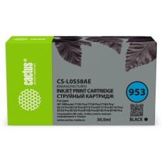 Картридж струйный CACTUS Картридж струйный CS-L0S58AE 953 черный пигментный (30мл) для HP OJ 7720 Pro/7730/7740/8210 с чипом