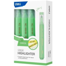 DELI Текстовыделитель EU12S-GN скошенный пиш. наконечник 1-5мм зеленый коробка картонная
