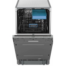 VITEK Встраиваемая посудомоечная машина VT-BD411, узкая, ширина 44.8см, полновстраиваемая, загрузка 9 комплектов, серебристый