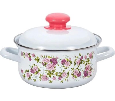 Кастрюля ЛЫСЬВА 1510АП2/4 Китайская роза, эмал. 2,0л