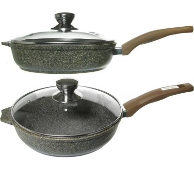 Сковорода МЕЧТА С26902 Premium (mokko) 26см с несъемн. ручкой и стекл. крышкой