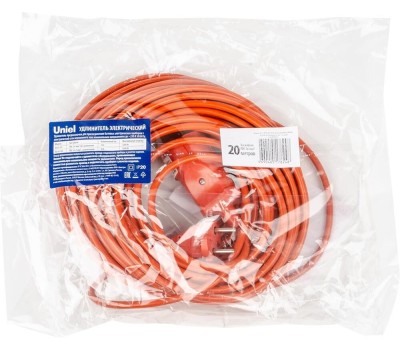 Силовой удлинитель UNIEL (UL-00010793) YX10-101 /UCK-1N/2x1,00/10M/O ORANGE