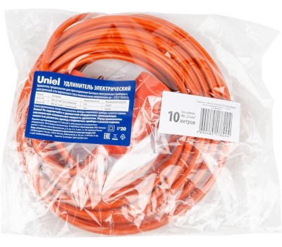 Силовой удлинитель UNIEL (UL-00010793) YX10-101 /UCK-1N/2x1,00/10M/O ORANGE