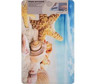Коврик для ванной САНАКС 00441 Коврик в ванную ПАМЯТЬ - эффект восстановления, одинарный, дизайнерский - ракушки 50 х 80 см