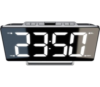 Радиочасы-будильник SOUNDMAX SM-1561U (черный с белым)