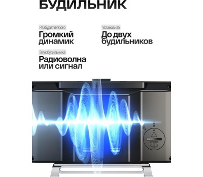 Радиочасы-будильник SOUNDMAX SM-1561U (черный с белым)