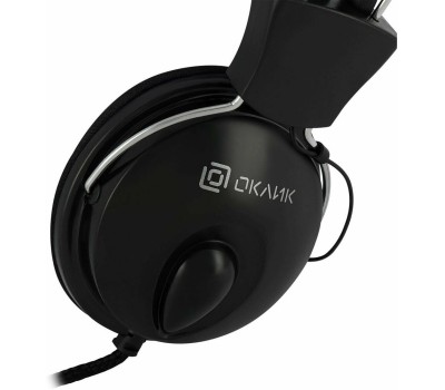 OKLICK Наушники с микрофоном Оклик HS-M200 черный 1.8м накладные оголовье (1532011)