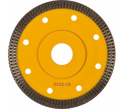 Алмазный диск DENZEL Диск алмазный отрезной 115 х 22,2мм, сплошной, супертонкий, горячий пресс, сухой/мокрый рез 73057