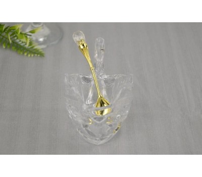 Икорница LEFARD 195-112 MUZA CRYSTAL ЛЕБЕДЬ с ложкой 11*7*8,5см