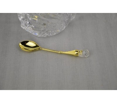 Икорница LEFARD 195-112 MUZA CRYSTAL ЛЕБЕДЬ с ложкой 11*7*8,5см