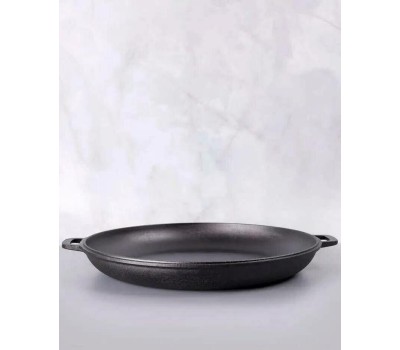 РОССИЯ 0036-4 Крышка-cковорода чугунная, 36 см, с двумя ручками