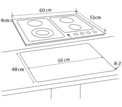 Варочная панель газовая LEONORD LEG-60407S-C