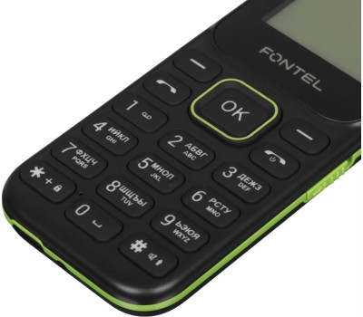 Телефон мобильный FONTEL FP100 черно-зеленый