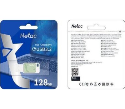 Флешка NETAC Флешка USB UA31 128ГБ, USB3.2, зеленый [nt03ua31n-128g-32gn]