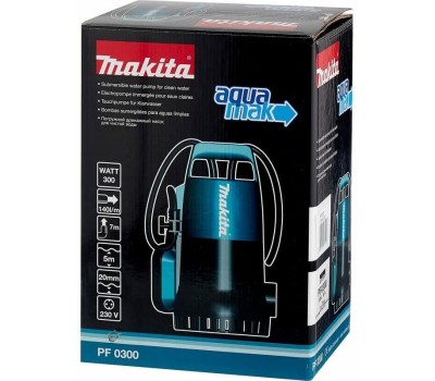 MAKITA Насос дренажный PF0300, центробежный, погружной, 8400л/ч