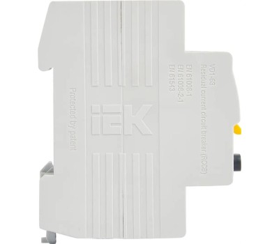 IEK Выключатель дифф. тока (УЗО) ВД1-63 (MDV10-2-063-300) 63A 2П 230В 2 модуля белый (упак.:1шт)