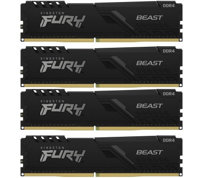 Память оперативная KINGSTON Оперативная память Fury Beast Black KF432C16BB1K4/64 DDR4 - 4x 16ГБ 3200МГц, DIMM, Ret