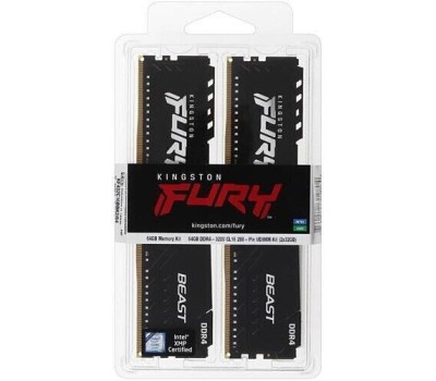 Память оперативная KINGSTON Оперативная память Fury Beast Black KF432C16BB1K4/64 DDR4 - 4x 16ГБ 3200МГц, DIMM, Ret