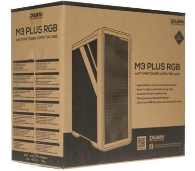 Корпус для ПК ZALMAN Корпус M3 PLUS RGB mATX Mini Tower PC Case, RGB Fan x4, T/G