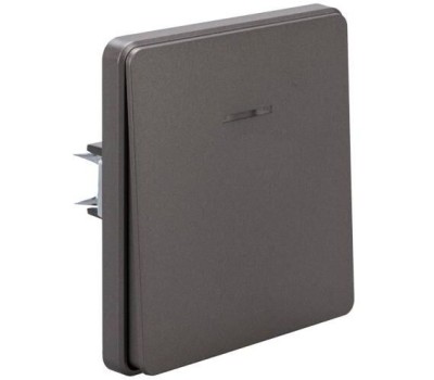 KRANZ Выключатель ROUND 1 кл перекрестный (переключатель) с подсветкой 10А с/у титан