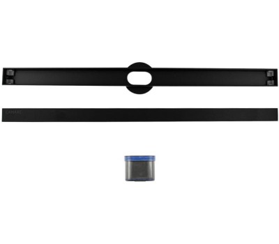 САНАКС - Трап 500х32 мм, нержавеющая сталь, линейный, вертикальный, щелевой, с сухим затвором, цвет ЧЁРНЫЙ. 40043B