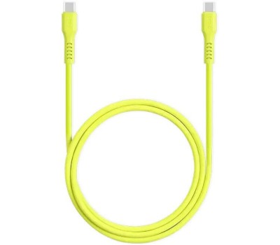 TTEC Сетевое зарядное устройство SmartCharger GAN 20W PD USB-C Travel Fast Charger с кабелем USB-C - USB-C 3A. Длина кабеля: 120см. Цвет: неоновый желтый